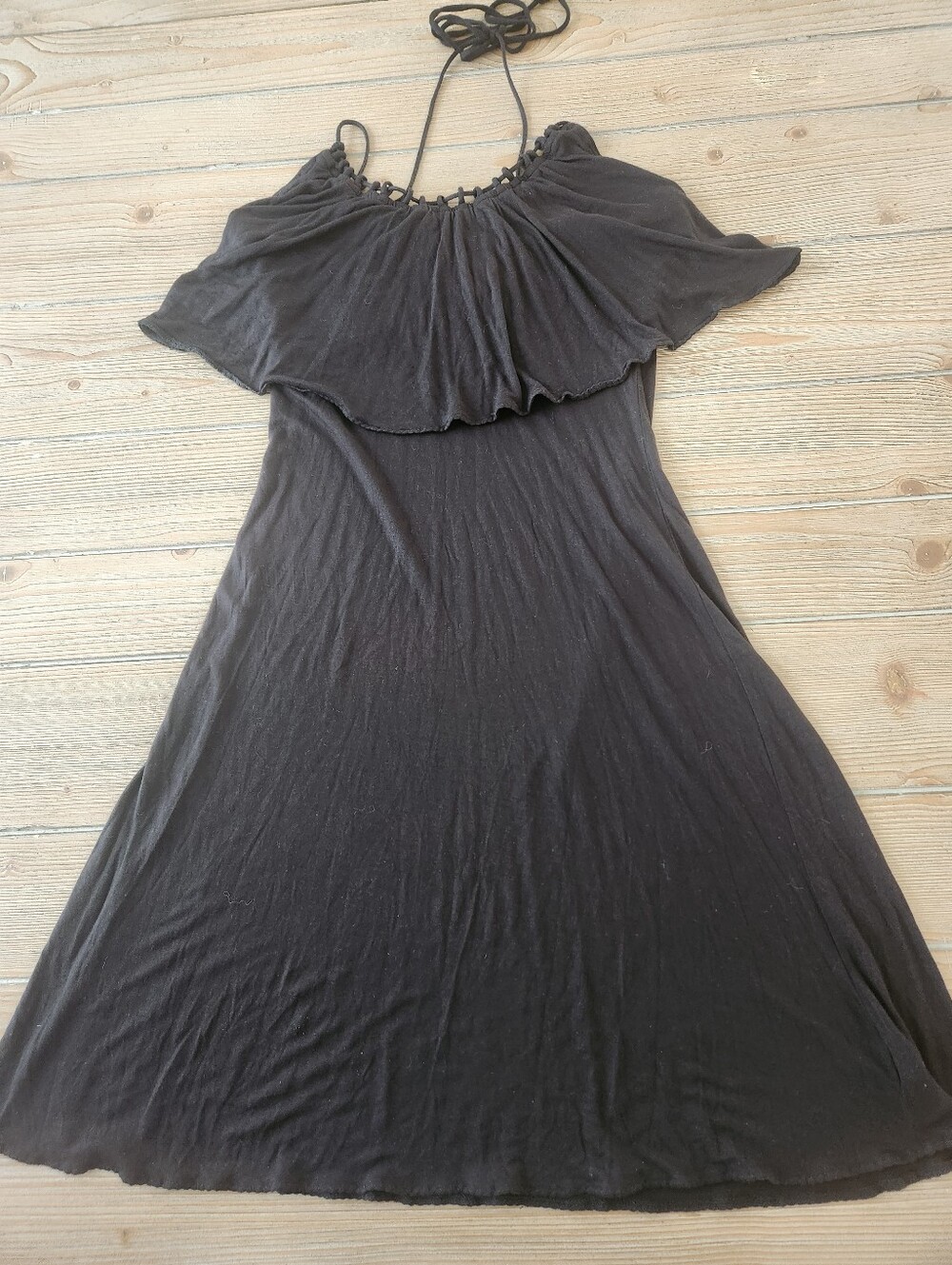Black American Eagle Halter Midi Dress
